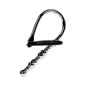 Серебристый уретральный плаг-бусины TOYFA Metal с мягким фиксириющим кольцом - ToyFa - купить с доставкой в Серпухове