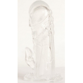 Прозрачная гелевая насадка с клиторальным отростком - 13 см. - Toyfa Basic - в Серпухове купить с доставкой