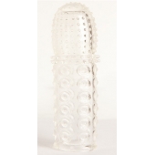 Прозрачная закрытая гелевая насадка - 13,5 см. - Toyfa Basic - в Серпухове купить с доставкой