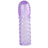 Насадка гелевая фиолетовая с точками, шипами и наплывами - 13,5 см. - Toyfa Basic - в Серпухове купить с доставкой