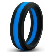 Черно-синее эрекционное кольцо Silicone Go Pro Cock Ring - Blush Novelties - в Серпухове купить с доставкой