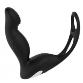 Черный вибромассажер простаты P-PLEASER W ERECTION ENHANCE - Dream Toys - в Серпухове купить с доставкой