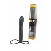 Черная насадка на пенис для двойной стимуляции Mojo BlackJack - 15 см. - Seven Creations - в Серпухове купить с доставкой