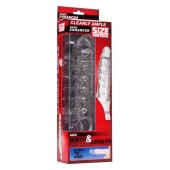 Прозразная закрытая насадка на пенис с поддержкой мошонки Clearly Ample Penis Enhancer - 22 см. - XR Brands - в Серпухове купить с доставкой