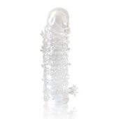 Закрытая прозрачная рельефная насадка Crystal sleeve - 13 см. - Erowoman-Eroman - в Серпухове купить с доставкой