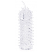 Закрытая рельефная насадка Crystal sleeve с усиками - 12 см. - Erowoman-Eroman - в Серпухове купить с доставкой