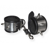 Серебристо-черные наручники с шипами и металлическим блеском - Sitabella - купить с доставкой в Серпухове