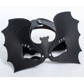 Черная кожаная маска на глаза  Летучая мышь - Sitabella - купить с доставкой в Серпухове