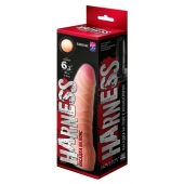 Телесная изогнутая насадка на Harness с коннектором BLACK LINE - 17 см. - LOVETOY (А-Полимер) - купить с доставкой в Серпухове