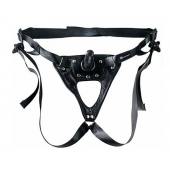 Черный пояс-трусики с насадкой  Soft-Принц  - 17 см. - LOVETOY (А-Полимер) - купить с доставкой в Серпухове