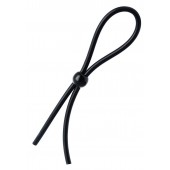 Черное лассо на пенис с одной бусиной - A-toys - в Серпухове купить с доставкой