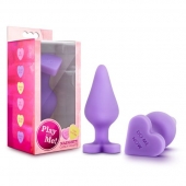 Фиолетовая анальная пробка Naughty Candy Heart Do Me Now - 8,9 см. - Blush Novelties - купить с доставкой в Серпухове