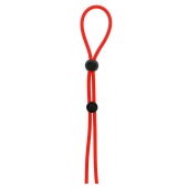 Красное лассо на пенис с двумя бусинами STRETCHY LASSO CAGE - Dream Toys - в Серпухове купить с доставкой