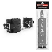 Черные наручники на металлических карабинах - Notabu - купить с доставкой в Серпухове