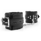 Черные наручники на металлических карабинах - Notabu - купить с доставкой в Серпухове