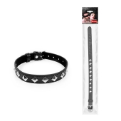 Черный ошейник с серебристыми ромбиками - Notabu - купить с доставкой в Серпухове