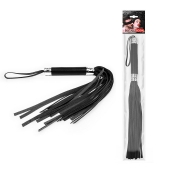 Черная многохвостая плеть с круглой ручкой - 44 см. - Notabu - купить с доставкой в Серпухове