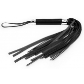 Черная многохвостая плеть с круглой ручкой - 44 см. - Notabu - купить с доставкой в Серпухове