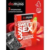 Презервативы для орального секса DOMINO Sweet Sex с ароматом клубничного коктейля  - 3 шт. - Domino - купить с доставкой в Серпухове