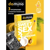 Презервативы для орального секса DOMINO Sweet Sex с ароматом тропических фруктов - 3 шт. - Domino - купить с доставкой в Серпухове