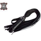 Черная плеть  Ковбой  с ручкой-фаллосом - 55 см. - Sitabella - купить с доставкой в Серпухове