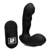 Черный стимулятор простаты Alpha-Pro 7X P-Milker Silicone Prostate Stimulator with Milking Bead - XR Brands - в Серпухове купить с доставкой