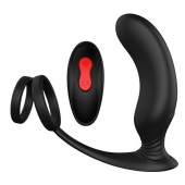 Черный массажер простаты REMOTE P-PLEASER - Dream Toys - в Серпухове купить с доставкой