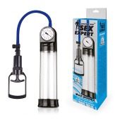 Прозрачная вакуумная помпа Sex Expert с манометром - Sex Expert - в Серпухове купить с доставкой