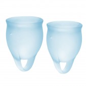 Набор голубых менструальных чаш Feel confident Menstrual Cup - Satisfyer - купить с доставкой в Серпухове