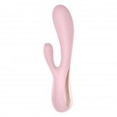 Розовый вибратор-кролик Satisfyer Mono Flex с управлением через приложение - 20,4 см. - Satisfyer