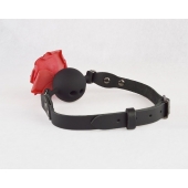 Черный кляп-шар с розой - Sitabella - купить с доставкой в Серпухове