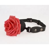 Черный кляп-шар с розой - Sitabella - купить с доставкой в Серпухове