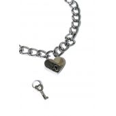 Серебристый ошейник Embrace с ключиком - Lola Games - купить с доставкой в Серпухове