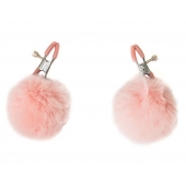 Зажимы на соски Angelic с розовыми меховыми шариками - Lola Games - купить с доставкой в Серпухове