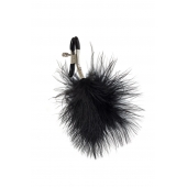 Зажимы на соски с черным пухом Euphoric - Lola Games - купить с доставкой в Серпухове