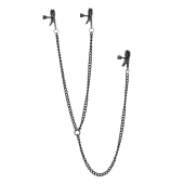 Черные зажимы на соски и клитор на цепочке DELUXE NIPPLE   CLIT CLAMPS - Dream Toys - купить с доставкой в Серпухове