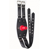 Черный узкий пояс на бедро с телесной насадкой - LOVETOY (А-Полимер) - купить с доставкой в Серпухове