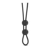 Черное двойное эрекционное лассо Silicone Double Loop Cock Ring - Blush Novelties - в Серпухове купить с доставкой