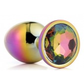 Голографическая анальная втулка с радужным кристаллом - 7,1 см. - Dream Toys - купить с доставкой в Серпухове