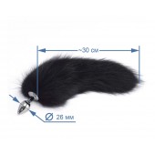 Хромированная анальная пробка с пушистым хвостиком - Sitabella - купить с доставкой в Серпухове