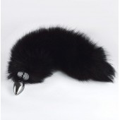 Хромированная анальная пробка с пушистым хвостиком - Sitabella - купить с доставкой в Серпухове