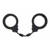 Черные силиконовые наручники Suppression - Lola Games - купить с доставкой в Серпухове