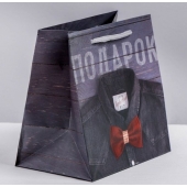 Ламинированный квадратный пакет «Мужской стиль» - 14 х 14 х 9 см. - Сима-Ленд - купить с доставкой в Серпухове