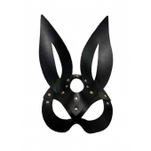 Черная кожаная маска зайки Miss Bunny - БДСМ Арсенал - купить с доставкой в Серпухове