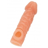 Телесная закрытая насадка с шершавой головкой Cock Sleeve Size L - 17,6 см. - KOKOS - в Серпухове купить с доставкой