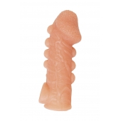 Телесная закрытая насадка с шишечками Cock Sleeve Size S - 13,8 см. - KOKOS - в Серпухове купить с доставкой