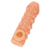 Телесная закрытая насадка с пучками шишечек Cock Sleeve Size S - 13,8 см. - KOKOS - в Серпухове купить с доставкой