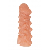 Телесная закрытая насадка с шариками Cock Sleeve Size S - 13,8 см. - KOKOS - в Серпухове купить с доставкой