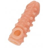 Телесная закрытая насадка с шариками Cock Sleeve Size S - 13,8 см. - KOKOS - в Серпухове купить с доставкой