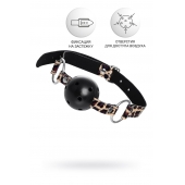 Черный кляп-шар на леопардовых ремешках Anonymo - ToyFa - купить с доставкой в Серпухове